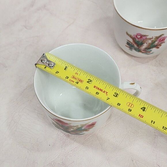 1800s HAVILAND & Co LIMOGES Moss Rose Lg. Sugar & lid 4 tea Cups Rope & Anchor - Picture 11 of 16